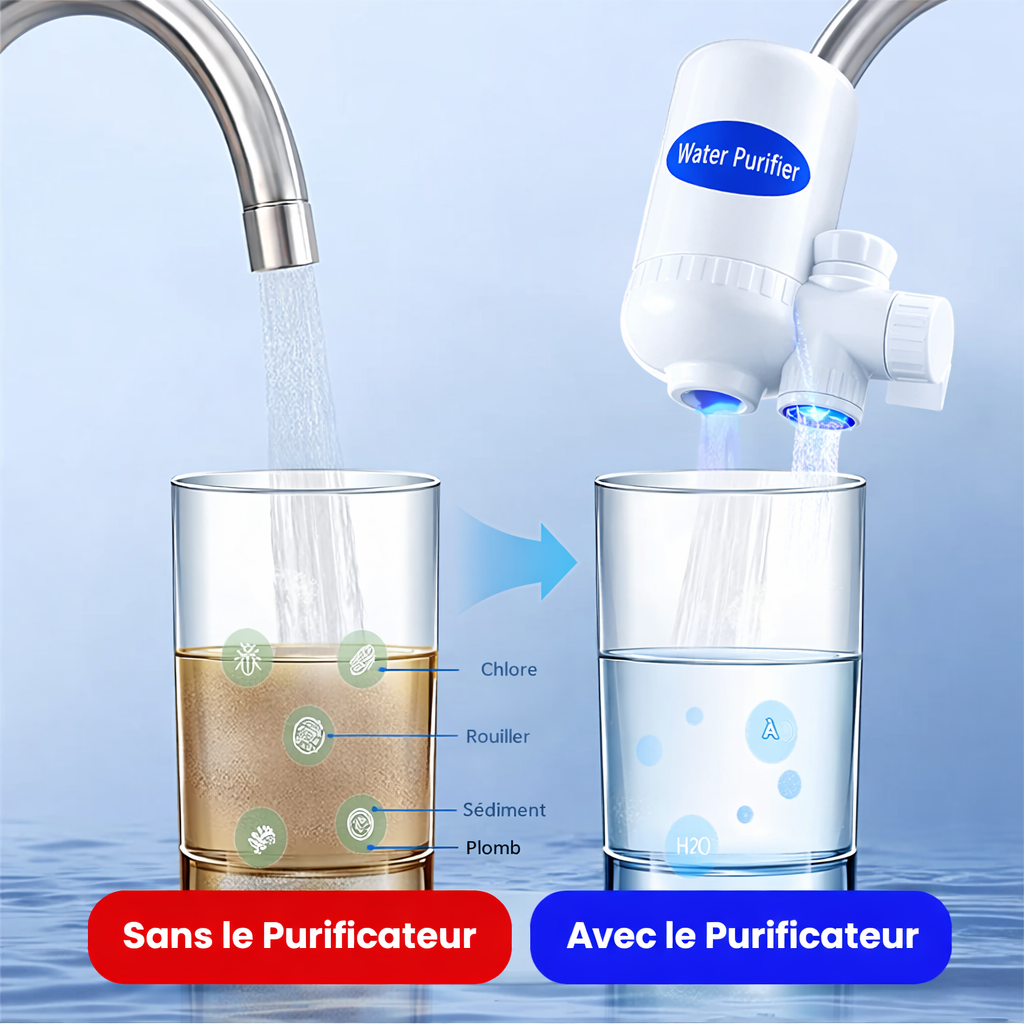 PURIFICATEUR D'EAU FILTRE À 5 COUCHES MINÉRAUX ALCALINS ET MICROBES