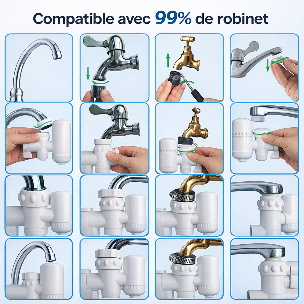 PURIFICATEUR D'EAU FILTRE À 5 COUCHES MINÉRAUX ALCALINS ET MICROBES